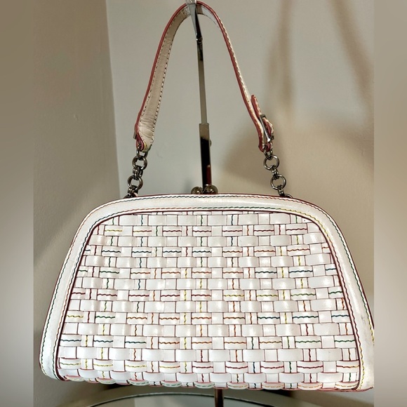 Gently Used ELLIOT LUCCA Woven Leather Satchel - Picture 2 of 10